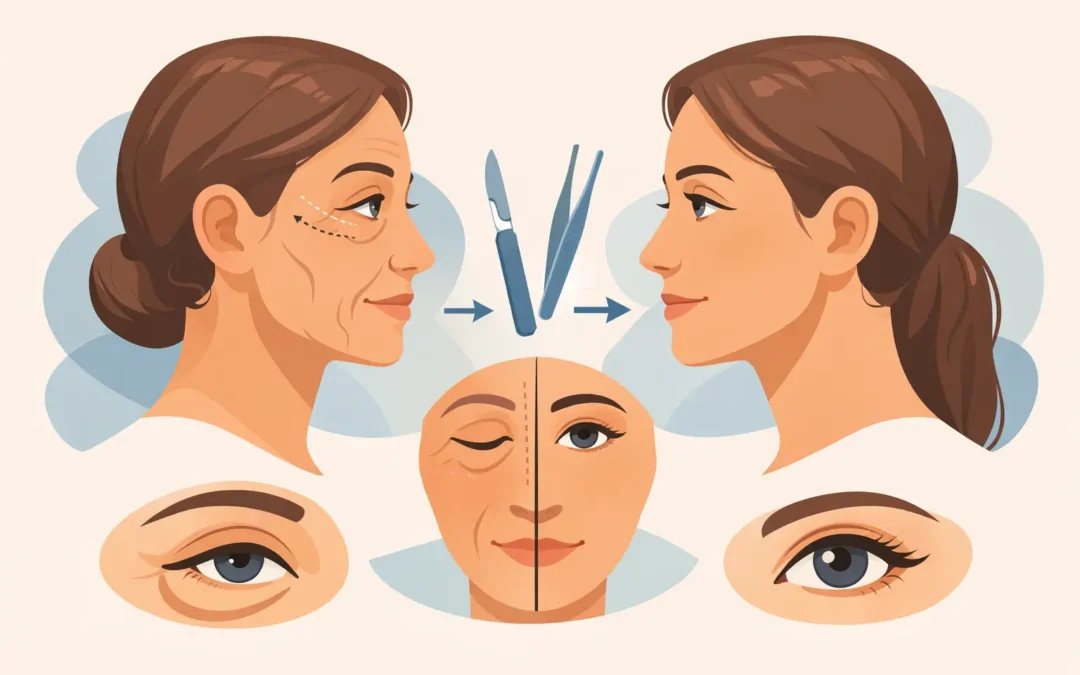 Caso antes y después de blefaroplastia real