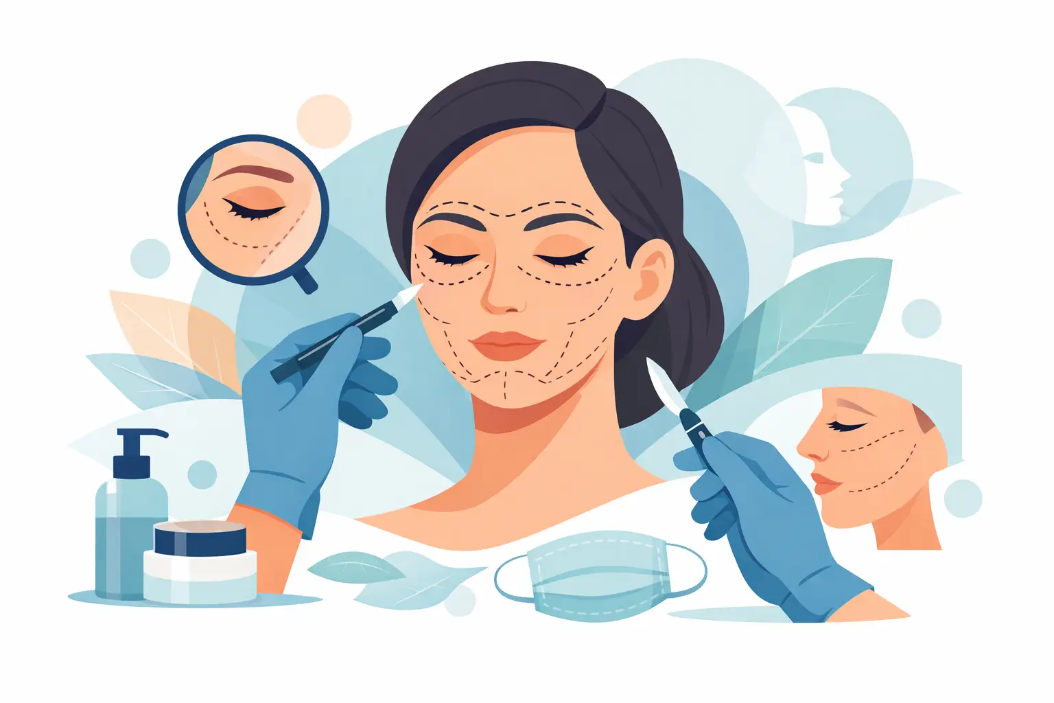 Guía de cirugía facial estética clara y segura